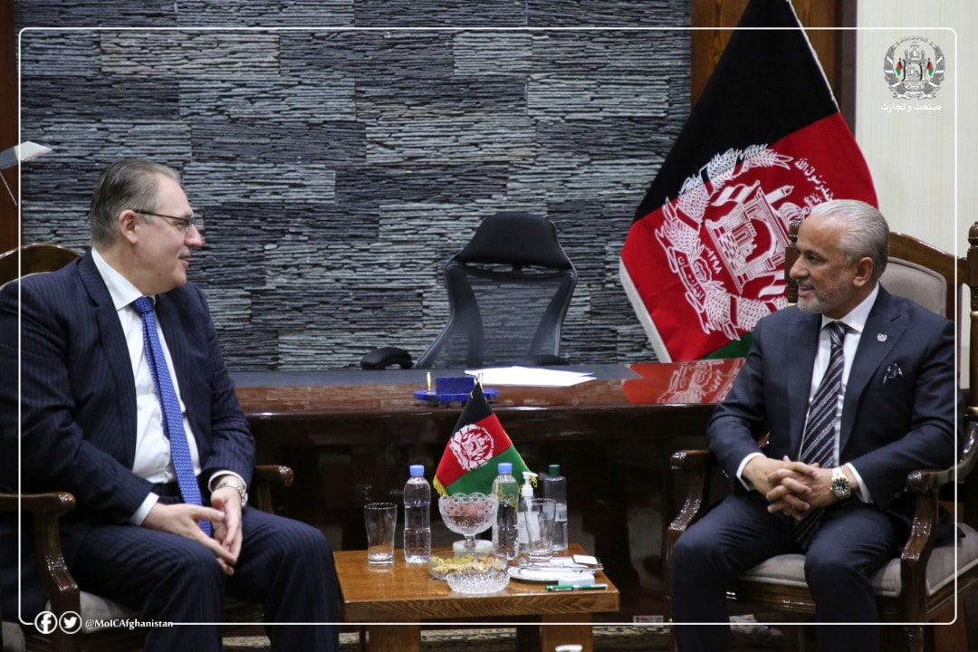 دیدار نامزدوزیر و سرپرست وزارت صنعت و تجارت با مسئول برنامه انکشافی ملل متحد در افغانستان