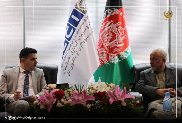 د هرات ولایت دسوداګرۍ او پانګونې د خونې رهبرۍ پلاوي سره د صنعت او سوداګرۍ وزیرلیدنه