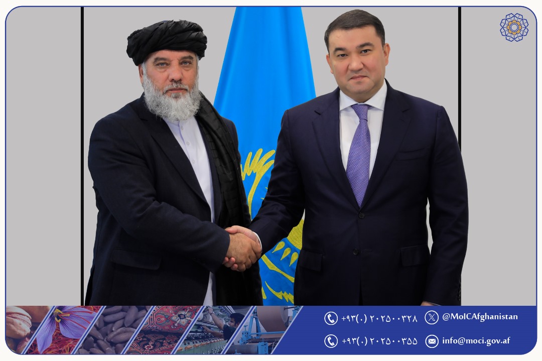دیدار وزیر صنعت و تجارت امارت اسلامی افغانستان با والی ترکستان جمهوری قزاقستان