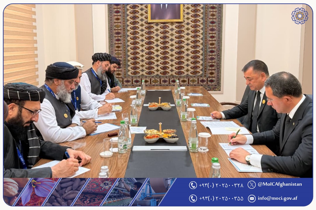 دیدار وزیر صنعت و تجارت امارت اسلامی افغانستان با معاون رئیس ‌جمهور ترکمنستان در امورتجارت