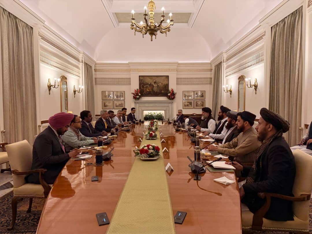 ملاقات وزیر تجارت امارت اسلامی افغانستان با وزیر خارجه هند